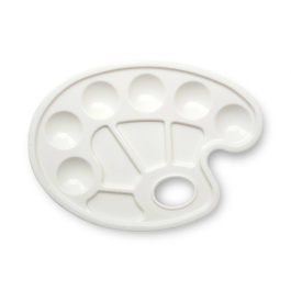 Liderpapel Paleta Ovalada de Plástico 10 Huecos para Diestros 17x22.5cm