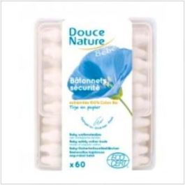 DOUCE NATURE Bastoncillos de Seguridad para Bebé, Algodón Bio 100%, Palillo de Papel, 60 Unidades Precio: 2.50000036. SKU: B1JVFFCSLH