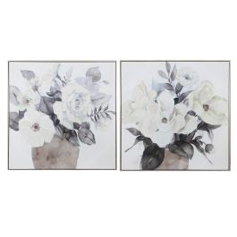 Cuadro Tradicional DKD Home Decor Blanco Marron 3.5 x 80 x 80 cm (2 Unidades)
