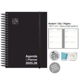 Agenda Anual (2025-26) Senfort 16 Meses Iki Unicolor Espiral Tapa Pp Con Goma 155X215 S/V Negro Precio: 13.50000025. SKU: B1GJGRYXS8