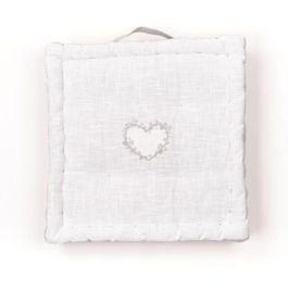 Today TOD1700239379098 Cojín de suelo HOY CHARME, Slub Chambray con Bordado Constance, 40x40x10 cm