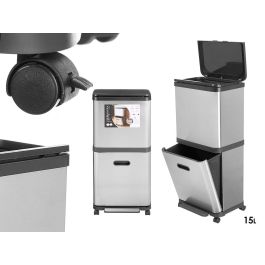 Kinvara Papelera Doble 15L Acero Inoxidable 35x75x25 cm Precio: 54.88999956. SKU: B1B3QP9LRD