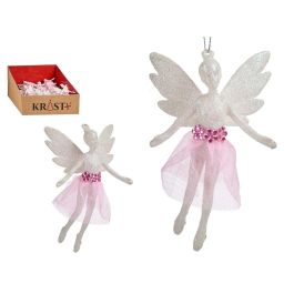 Adorno Árbol Navidad Hada Blanco Krist+ 8x13x4 cm - Plastico con Purpurina (48 Unidades) Precio: 74.69000033. SKU: B1HYCMEZY2