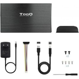 TooQ TQE-3520B Caja Externa para Disco Duro 3.5 pulgadas, Interfaz USB 2.0 (480 Mbps), compatible con SATA/IDE, hasta 8TB, de Aluminio Negro