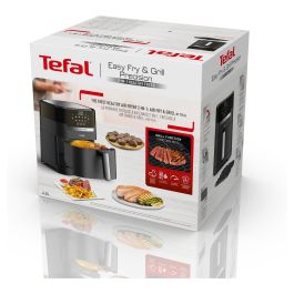 Tefal Easy Fry & Grill EY5058 - Freidora de aire caliente 4.2L para 6 personas con 8 programas: freir, asar, grill, deshidratar, 80-200°C, 1550W, Negro