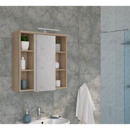 Forte VERH11NBQ34 Armario mural de baño Roble Sonoma, 1 puerta con espejo, 68,6 x 20 x 68,1 cm