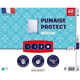 Almohada mediana DODO 60x60 cm - Protección antiinsectos y antiácaros - 550 gr - Blanco - Hecho en Francia