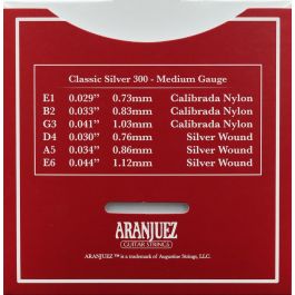 Aranjuez Cuerdas Guitarra Clásica Nylon Classic Silver 300 - Tensión Normal