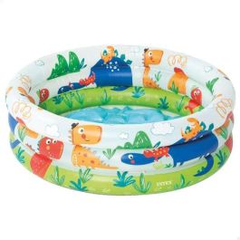 Intex Piscina Hinchable 3 Aros Animales con Suelo Hinchable para Niños 1-3 Años (61x22 cm, 28 Litros)