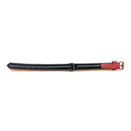 Gloria Collar Perro Piel Auténtica Acolchado Suave y Mullido Triple Capa 40 cm x 20 mm Rojo de Máxima Comodidad y Durabilidad
