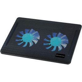 Conceptronic Base Refrigeradora para Portátil con 2 Ventiladores USB-A 2.0 para Pantallas de hasta 15.6 Pulgadas y 3 kg de Carga, Color Negro