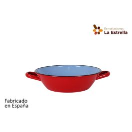 Paellera honda bordonada 28 cm rojo - La Estrella (4 Unidades)