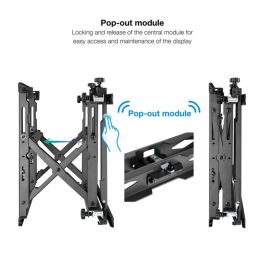 Tooq TQVW4571T Soporte Video Wall para Pantallas de 45"-70", Negro, Carga Máxima 70kg, VESA 200x200-600x400mm