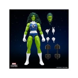 Hasbro Marvel Legends Series Retro Figura She-Hulk 15 cm con 20 puntos de articulación y accesorios 4 Fantásticos Coleccionable PVC