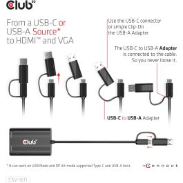 Club3D Adaptador USB Tipo C/A a HDMI y VGA