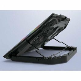 Conceptronic THYIA02B Soporte Base Refrigeración Portátiles Gaming 17" RGB 2 Ventiladores Silenciosos Pantalla LCD 4 Niveles USB Negro