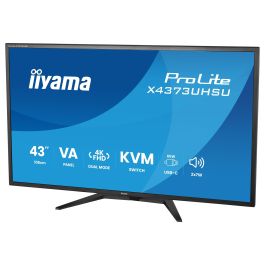Iiyama ProLite X4373UHSU-B2 Monitor 43" (108 cm) 4K Ultra HD 3840x2160 VA, 60Hz, HDR10, USB-C 95W, Altavoces 14W, Negro