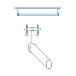 Cintacor Soporte Armario Terminal Ovalado Blanco 2 Unidades para Barra 15x25mm