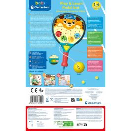 Clementoni Pala Padel Interactiva para Niños de 1 a 4 Años, Enseña Números y Palabras
