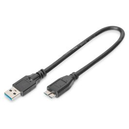 Digitus Cable USB 3.2 Gen 1 (3.1 Gen 1) USB-A Macho a Micro-USB B Macho, 0.25 m, Longitud 25 cm, Negro