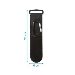 KioKids Mosquetones Ganchos para Carrito de Bebé Universales Ajustables al Manillar, Colgar Bolsas - Imitación Piel Negro y Metal