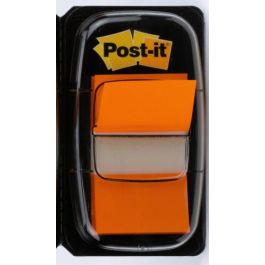 Post-it 680-4 Banderitas Separadoras Naranja Transparentes Escribibles Reutilizables 50 Unidades en Dispensador 25,4 x 43,1 mm