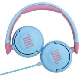 JBL JBLJR310BLU Auriculares Infantiles con Micrófono Jack 3.5 Sonido Seguro <85dB Ajustables, Azules y Rosas, Personalizables