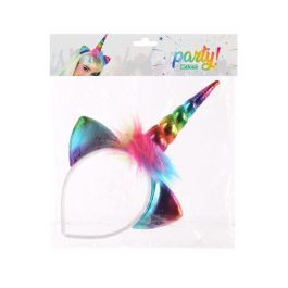Diadema de Unicornio Multicolor para Mujer con Cuerno y Orejas Brillantes - Accesorio Fantasía para Fiestas y Cosplay