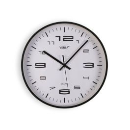 Reloj de Pared Versa Negro Plástico 25 x 25 x 4 cm