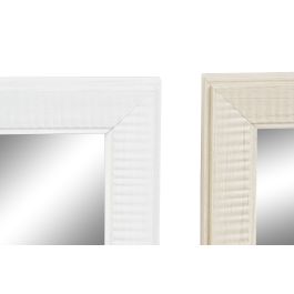 Espejo de pared DKD Home Decor Cristal Natural Marrón Blanco Gris oscuro PS 4 Unidades (36 x 2 x 66 cm)