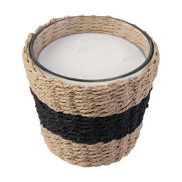 Home Deco Factory Vela Mirage con Vaso Trenzado y Aroma Ámbar, 3 Mechas, ø15x13.5 cm Precio: 12.50000059. SKU: B142EEPFVS