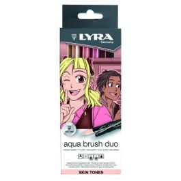 Lyra Rotulador Lyra Aqua Brush Duo acuarelable doble punta: fina y pincel, tonos piel, blister 6 unidades surtidas Precio: 13.6900005. SKU: B16MDXQ9DY