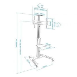 Soporte de Suelo Inclinable/ Ajustable con Ruedas TooQ FS1870M-B para TV de 37-70"/ hasta 50kg Soporte de Suelo Inclinable/ Ajustable con Ruedas TooQ FS1870M-B para TV de 37-70"/ hasta 50kg