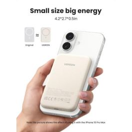 UGREEN 25207 Batería Externa 5000 mAh Cargador Inalámbrico Magnético PD15W USB-C Negro