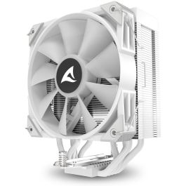 Sharkoon A50 RGB Refrigerador de CPU por Aire con Ventilador RGB 120mm PWM, 5 Tubos de Calor Cobre, 230W TDP y Espejo Infinito Blanco