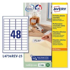 Etiquetas Adh.Impr.Avery A4 Blanca C.Romos Removible Caja 25H 45,7X21,2 Mm 1.200 Uds.(L4736Rev) Precio: 18.49999976. SKU: B1C2R5XPAD