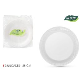Set de 3 platos redondos Natural 28 cm Algon (24 Unidades) Precio: 13.59000005. SKU: B1ENN472HT