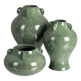 Jarrón Verde Cerámica Decoración 40 X 40 X 22 cm