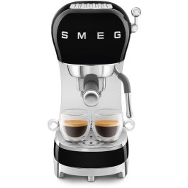 Smeg ECF02BLEU Cafetera Espresso 50s Style Manual 1.1L 15 Bares para Café Molido Negro
