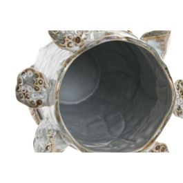 DKD Home Decor Jarrón Shabby de Cerámica Blanco y Azul 27 x 27 x 35 cm