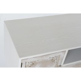 DKD Home Decor Mueble TV Neoclasico Blanco Beige 136x52x40.5 cm