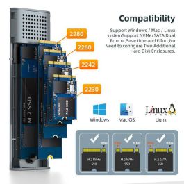 CoreParts USB3.2 Type-C Tool free Enclosure for M.2 PCIe NVMe/SATA SSDs CoreParts USB3.2 Type-C Tool free Enclosure for M.2 PCIe NVMe/SATA SSDs