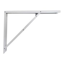 Fepre Escuadra de acero plegable Abat-plan blanco 40x52cm, alta resistencia, peso máximo 400kg