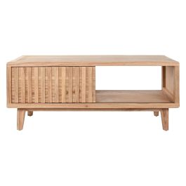 DKD Home Decor Mesa de Centro de Madera de Mindi Estilo Scandi Diseño Nórdico para Salón 110 cm Ancho x 60 cm Fondo x 45 cm Alto