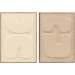 DKD Home Decor Cuadro Abstracto Lienzo PS Beige Marron 50 x 70 x 4.5 cm (2 Unidades) Precio: 68.68999995. SKU: B15ST8DDB4