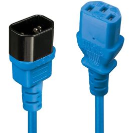 Lindy Cable Extensión Alimentación IEC C14 a C13, 0.5m Azul, Conectores Moldeados, para PC Monitor SAI Servidor Rack VDE