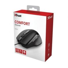 Trust 23650 Ratón óptico Voca con cable, diseño ergonómico y 2400 DPI, plug-and-play para PC y portátil