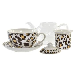 Tetera Colonial DKD Home Decor Marron Blanco 13.5 x 14 x 16.5 cm (2 Unidades) Tetera Colonial DKD Home Decor Marron Blanco 13.5 x 14 x 16.5 cm (2 Unidades)