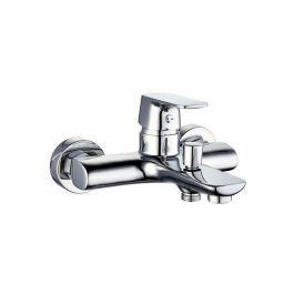 ROUSSEAU Grifo Mezclador Mecánico para Baño y Ducha Dunedin, Moderno, Cuerpo Latón, Cartucho Cerámica Ø35mm, Boquilla con Aireador y Desviador