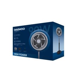 DAEWOO Ventilador de Torre 90W Alta Velocidad, 12 Pulgadas / 30 cm, Base Redonda, Negro